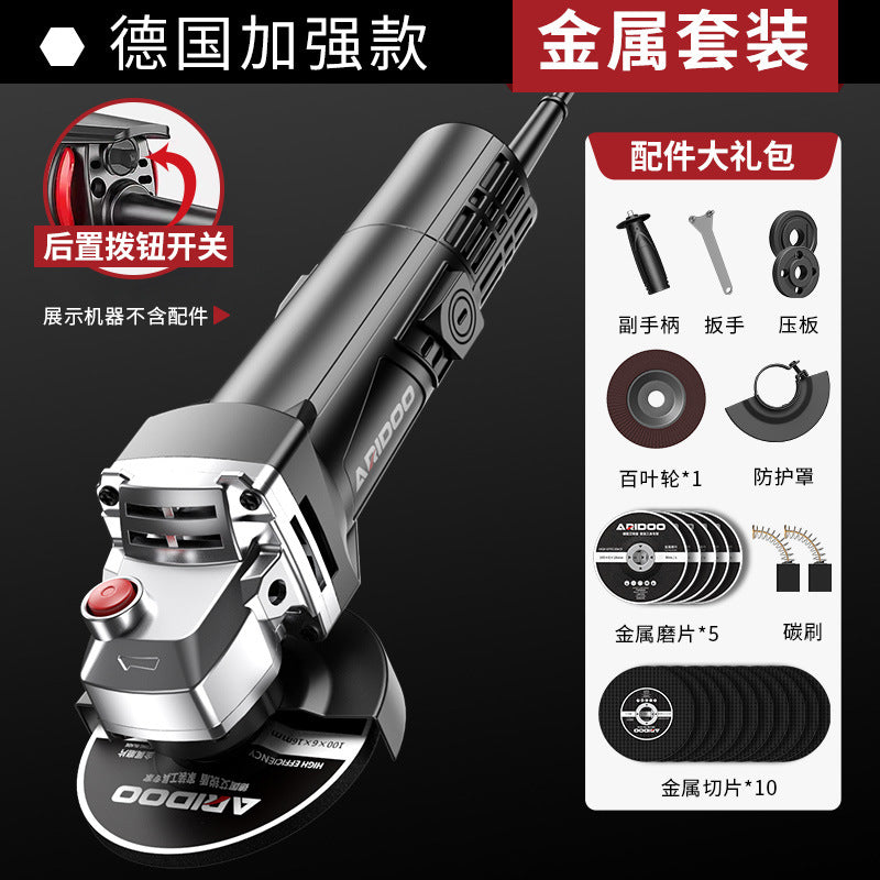 Airidun Angle Grinder Multifunctional Household Grinder Electric Hand Grinding Cutting Machine Handheld Polishing Machine