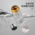 Titanium-coated mini capsule thermos: double-walled construction for long-lasting insulation, multi-functional lid, compact and exquisite design, diamond iridescent finish