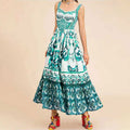 cross-border e-commerce women's fashion: european and american summer new arrivals - bohemian style fashionable printed halter dress