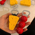 New cheese-themed cute simulation accessories fridge magnet bottle opener - creative magnetic bottle cap remover for home use - the ultimate bottle opener!