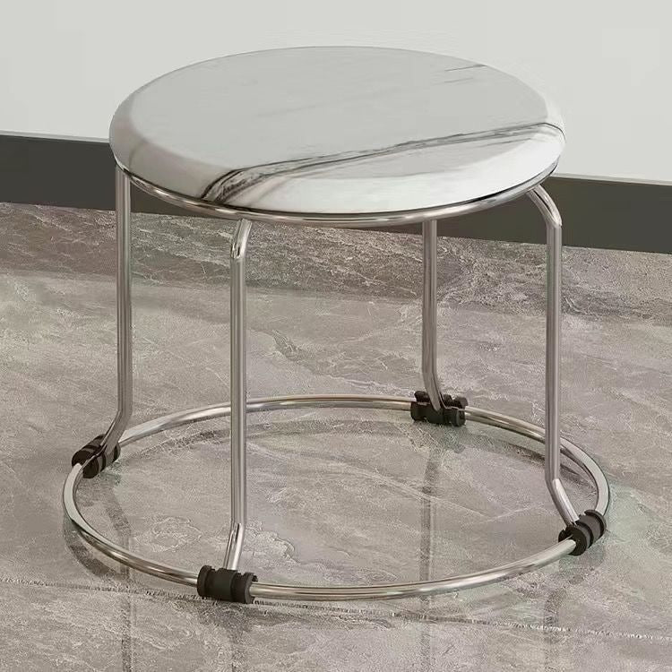 Accessible luxury stoolfor homesoft bag short stool steel bar stool portable practical shoe changing stool coffee table stool carbon steel frame round stool no