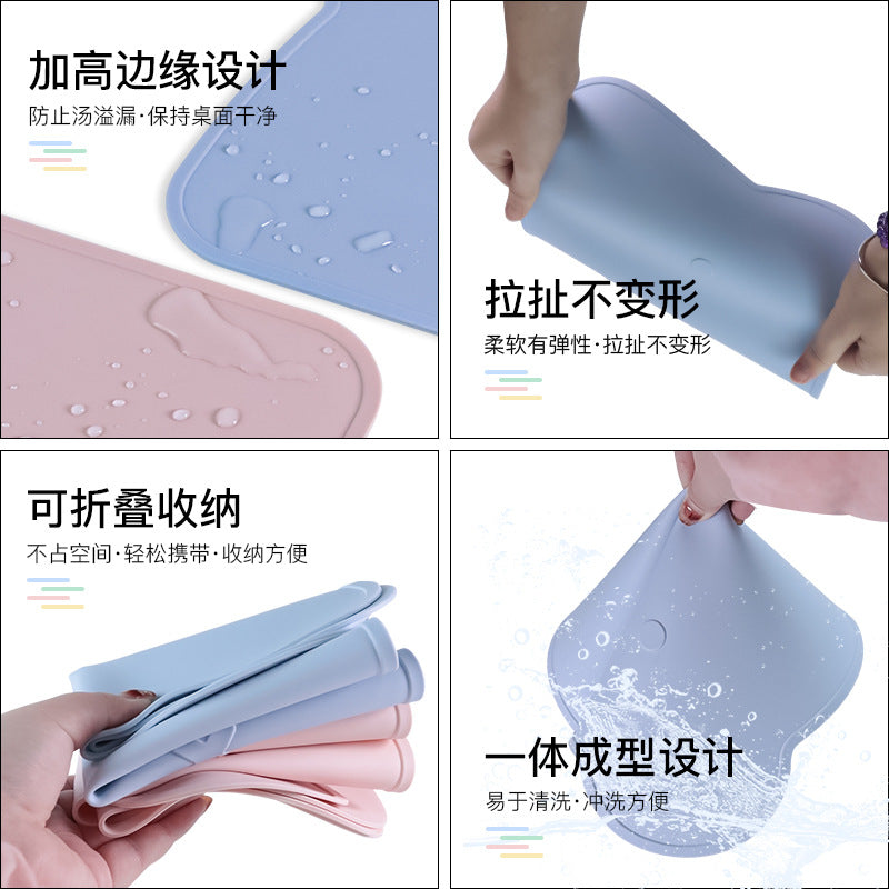 Bear silicone placemat children's non-slip thermal insulation mat waterproof baby infant table mat food grade creative bowl mat