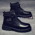 Boots men's spring 2025 new arrival high-top british style black workwear motorcycle leather boots spring & fallcasual leather shoes
