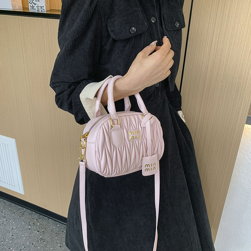 2025 summer new arrival: niche fashion pleated textured handbag - women's minimalist versatile shoulder bag