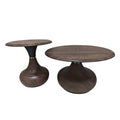 Accessible luxury iron art round small tea table tempered glass combination designer small apartment model room living room creative coffee table