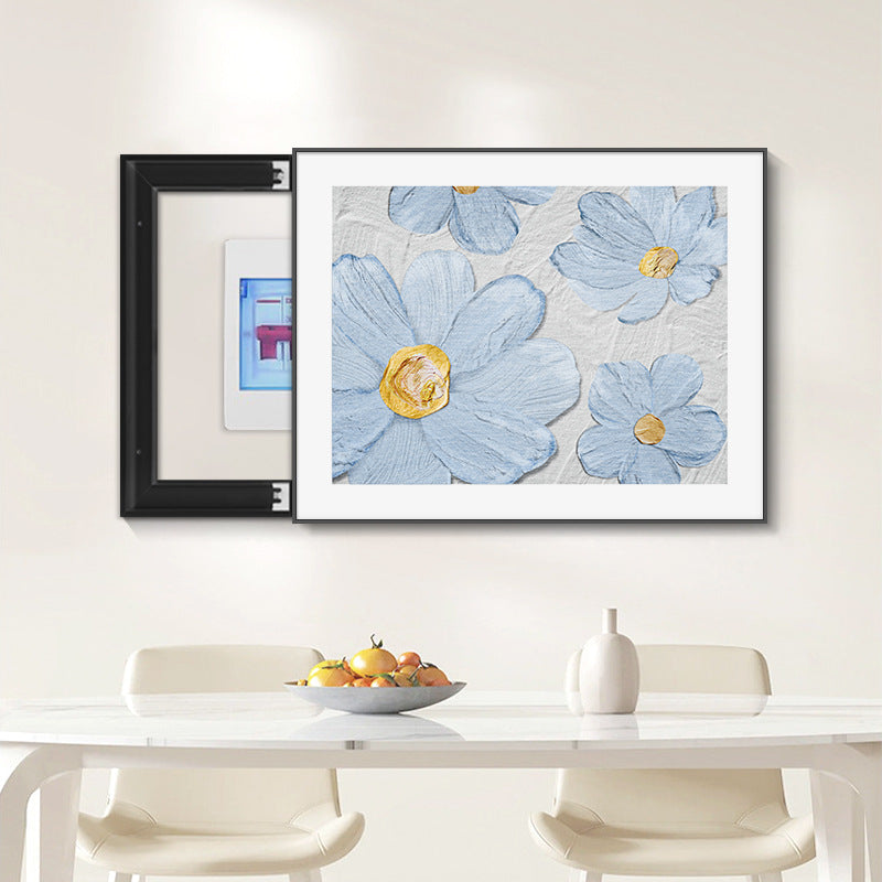 Cream wind flower meter box decorative painting non-punching distribution box hanging painting creative blocking switch box mural