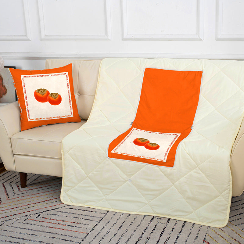 Dual-purpose throw pillow and blanket, short plush sofa cushion, car, living room, office nap multi-functional air conditioning blanket pillow