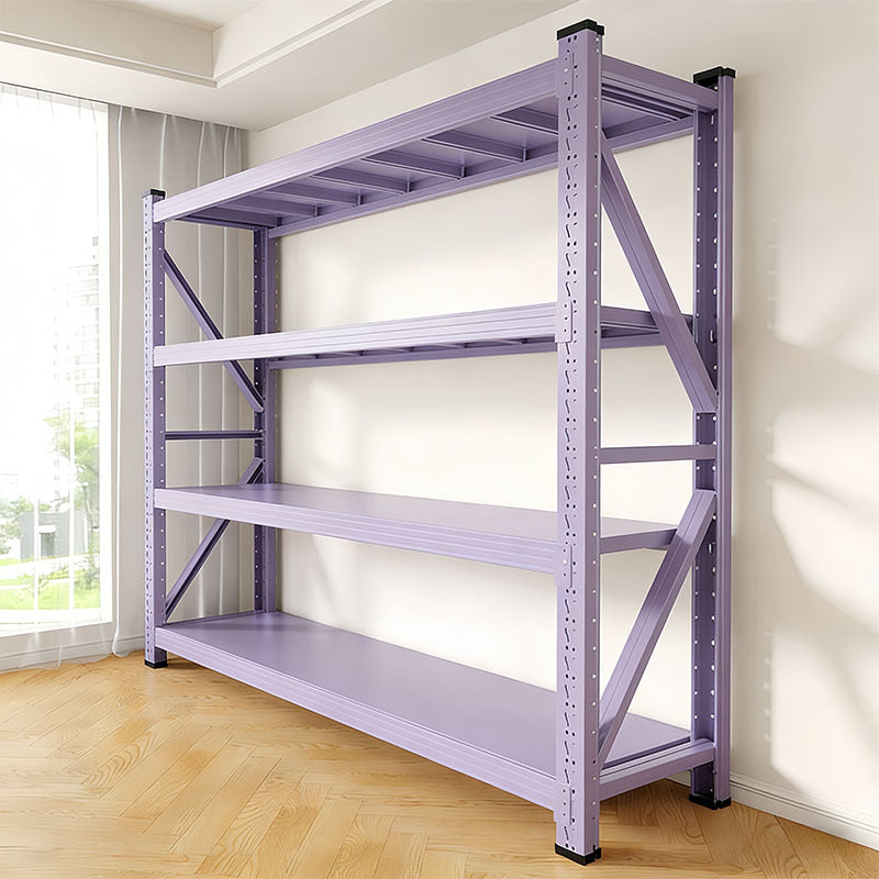 Warehouse shelving, storage racks, balcony storage, multi-tier floor-standing heavy-duty shelving unit, purple shelving for home use