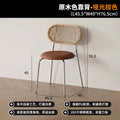 Solid wood backrest in wood color + matte brown seat cushion