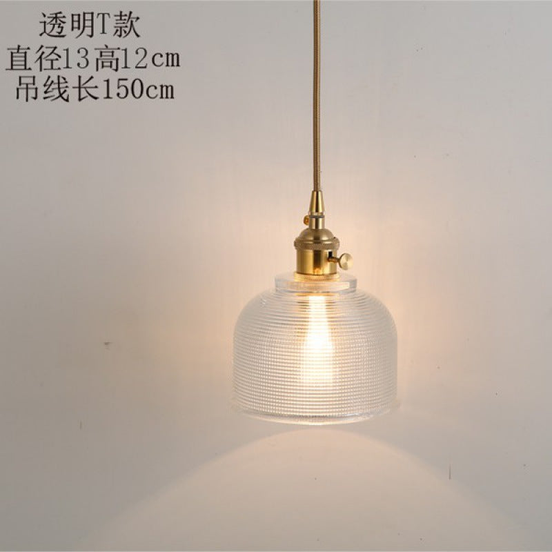 Bedside chandelier Nordic creative retro glass chandelier simple personality fashion bar restaurant bar lighting