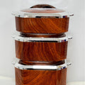 Hot-selling 3pcs square thermal insulation box wood grain color sealed leak-proof thermal insulation lunch box