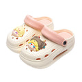 Adult women's thick bottom crocs women's new arrival non-slip beach heightening toe cap sandals slippers women's summeroutwear