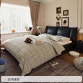 Source factory black leather bed italian normcore master bedroom upholstered double bed storage air pressure high box storage bed