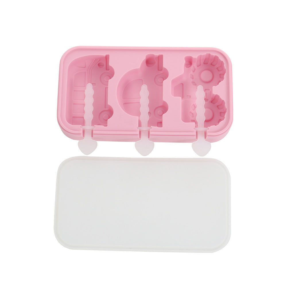Dinosaur Car Ice Cream Silicone Mold Popsicle Chocolate Mold DIY Handmade, Ice Cream Mold