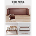 Workbench against the wall, narrow table, rectangular desk, double desk, for home computer desk, solid wood legs, long table