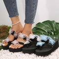 2025 new summer wedge heel thong sandals - butterfly design, plus size, high heel, thick sole, beachwear, dropshipping available