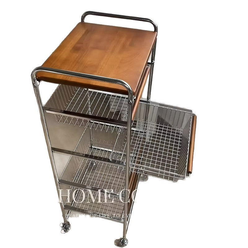 Narrow gap cart - minimalist, light luxury floor storage rack - living room snack organizer - ultra-slim, movable storage for tight spaces