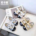 Girls' bow-tie princess shoes,  spring/autumn new collection, kids' chanel-inspired color block mary janes, big kids' single shoes