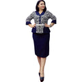 African  professional women's clothing plus size curvy tiktok cross-border foreign trade faux two-piece printed dress