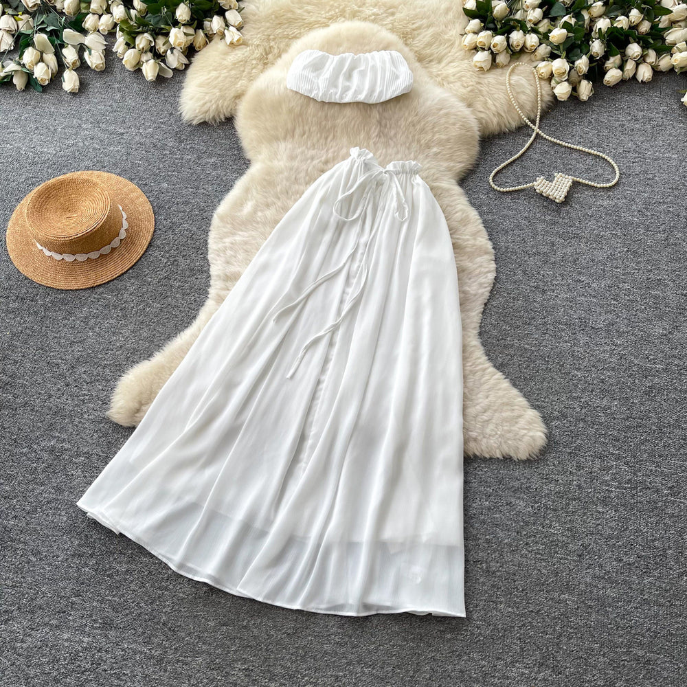 Gentle work clothing style halter vest skirt women's summer korean style outfit vacation style slimming looktwo-piece setelegantsuit