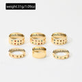 European and american cross-border retro dopamine colorful ring set - 6 piece set, unique and niche double row diamond-set alloy finger rings and jewelry