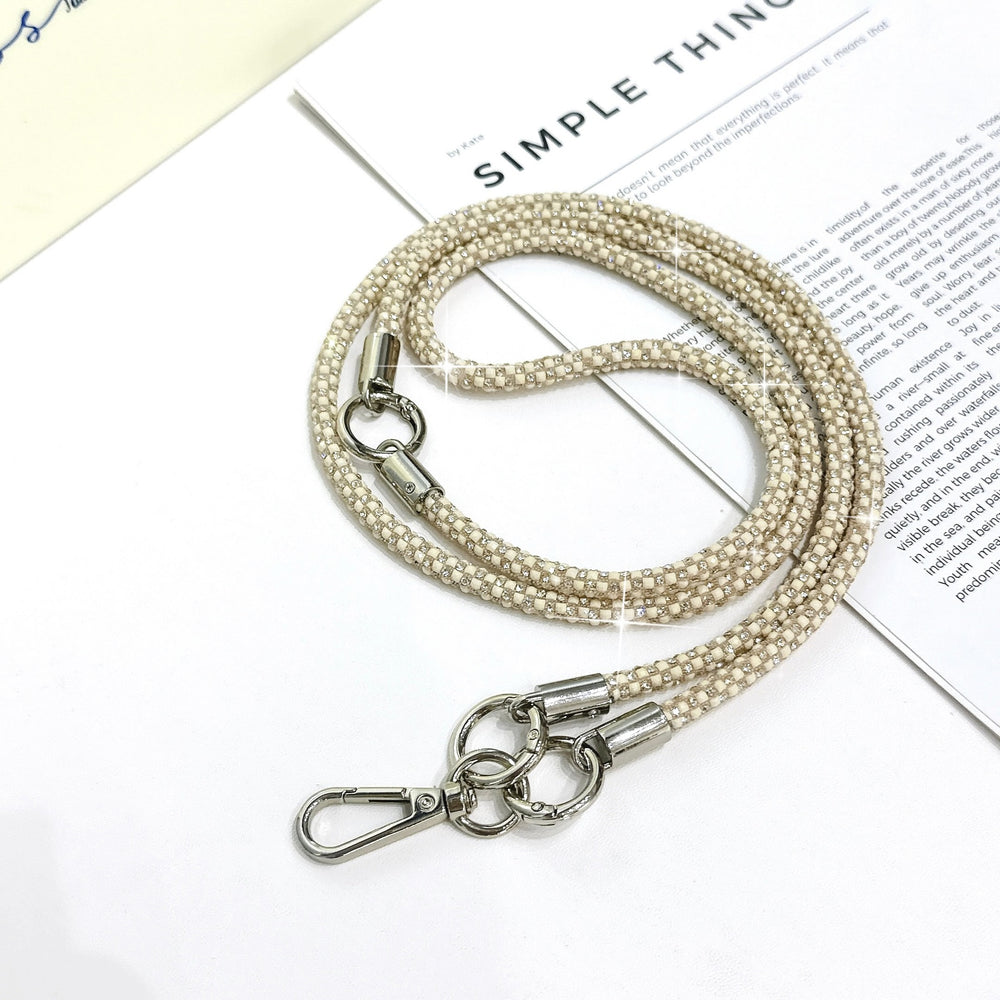 High-end, understated luxury: 0.7mm full diamond, 3-in-1 multi-functional phone chain, crossbody candy-colored multi-shape sparkling diamond goddess lanyard