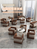 Business office club hotel lobby reception guest direct row sofa coffee table combination booth casual negotiation sofa