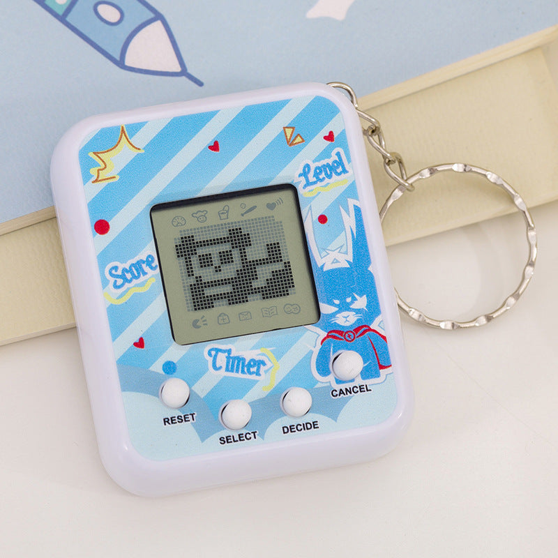 handheld virtual digital pet game console keychain pendant kids mini interactive development toy