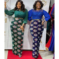 fashion african european style elastic sequin silm hip dress daily long skirt pleated long sleeves