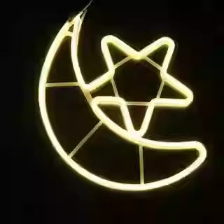 LED hanging tree light moon snowflake lantern outdoor waterproof lighting pentagram light festival pendant decorative engineering light