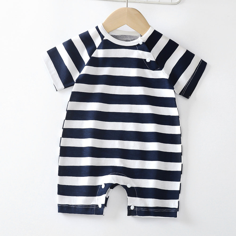 Baby clothes summer thin pure cotton air-conditioning clothes pajamas newborn baby short-sleeved onesie baby outing khaki crawling