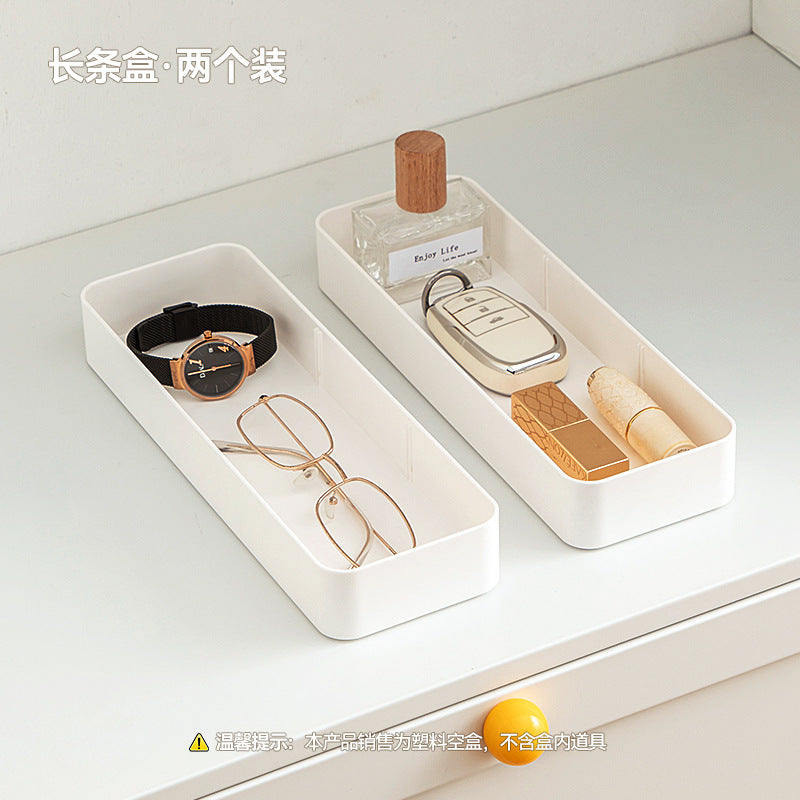 Separate sundries storage box Rectangle plastic porch storage box Grid porch storage desktop strip storage box