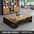 Golden oak color desktop + black walnut cabinet [deepened side cabinet]