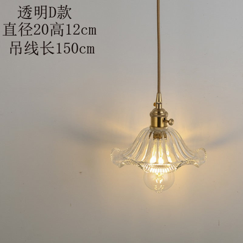 Bedside chandelier Nordic creative retro glass chandelier simple personality fashion bar restaurant bar lighting