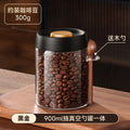 Coffee bean airtight canister with spoon, vacuum storage jar, glass tea canister, food storage container, household milk powder storage container