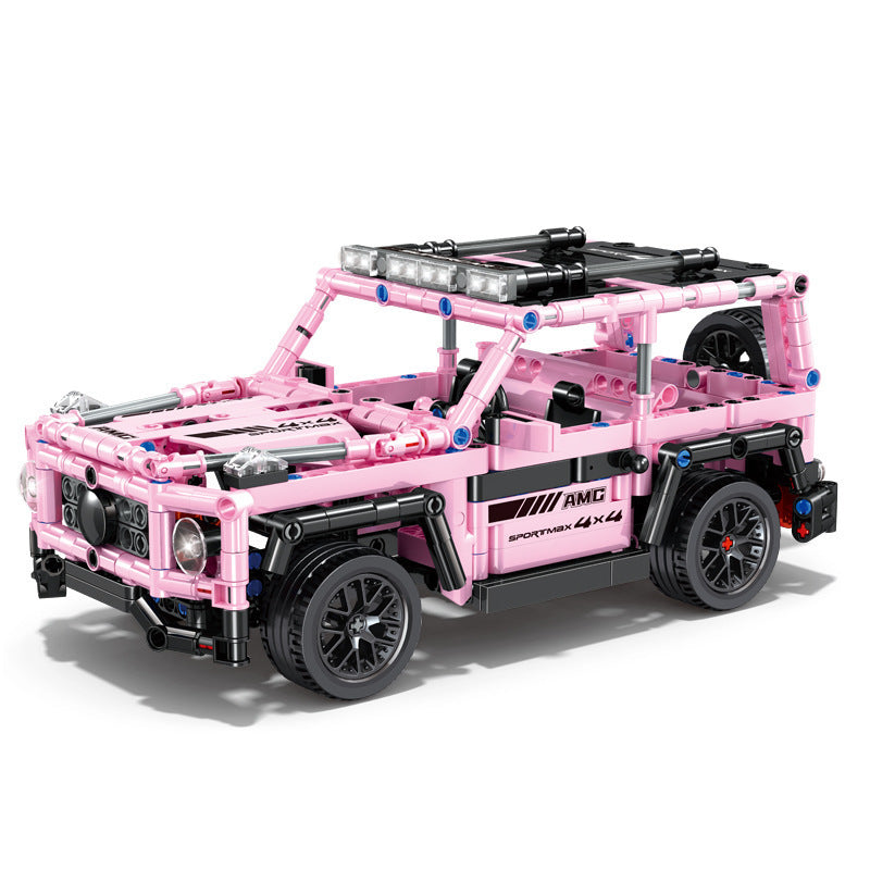 New compatible pull-back car building blocks lamborghini sports car model series green bull small particles children's educational assembly toy wholesale