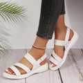 new arrival: women's summer casual platform sandals - plus size, faux leather, single strap, cross-border style
