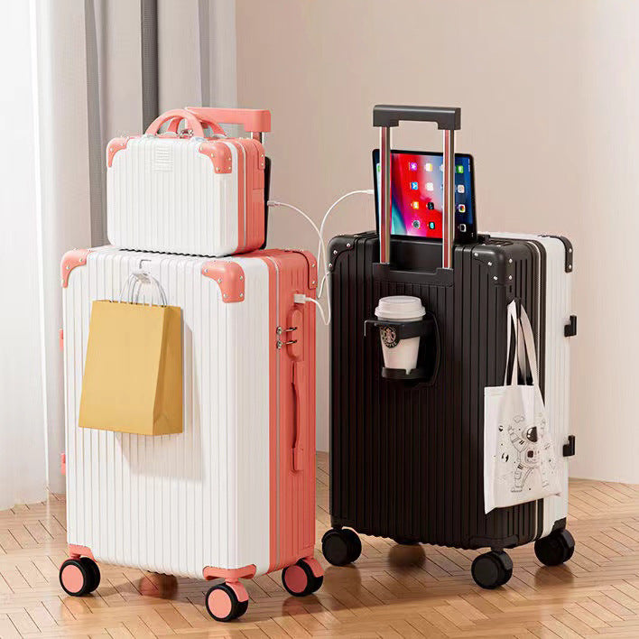 Retro suitcase 24 inch student universal wheel trolley case multi-functional travel password case boarding case travel bag