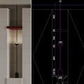Entrance aisle corridor aisle overhead speaker floor lamp house living room background wall long pole hourglass floor lamp