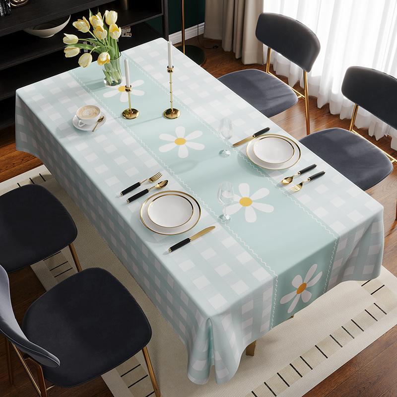 Waterproof and oil-proof pvc tablecloth, easy to clean, heat-resistant, soft glass dining table mat, light luxury high-end coffee table pad, tabletop cloth