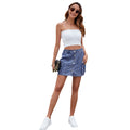 European and american cross-border foreign trade summer new  independent station washed one-row workwear denim short skirt skirt