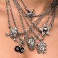 Sweater necklace wholesale fashion cross-border accessories stylish women's hip-hop street skull star halloween clavicle chain