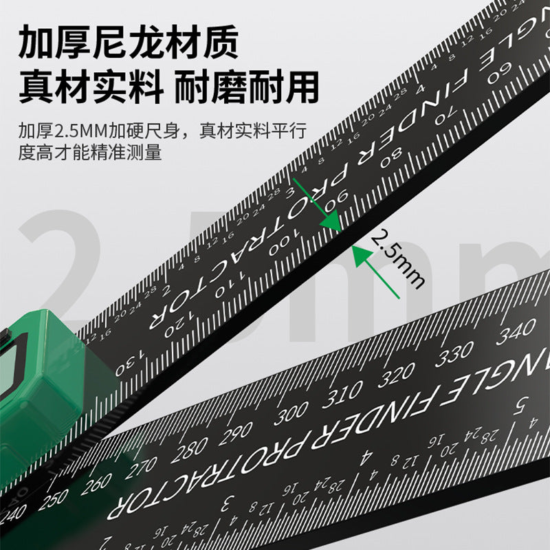 High-precision digital protractor with enhanced thickness – ideal for right angle verification, home inspections, and measuring rooms. multi-functional measuring tool