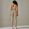 European and american new seamless yoga set: camisole, beautiful back sports bra, tummy control high-waisted butt-lifting leggings for running and fitness