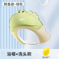 Crocodile style shower cap-green + shampoo brush