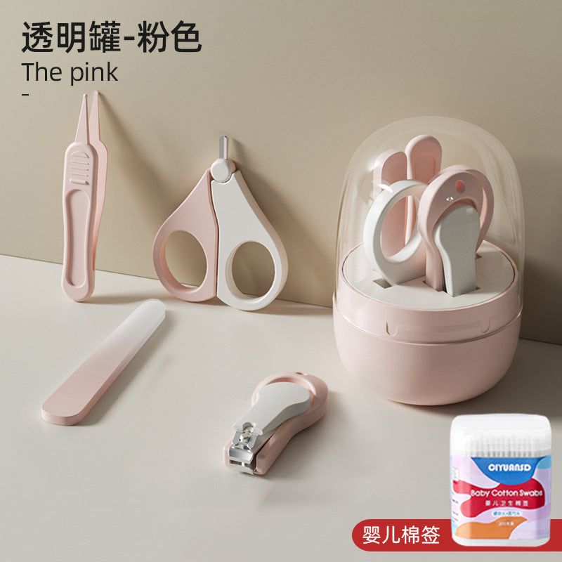 Baby transparent jar nail clipper suit newborn baby nail clipper kids anti-clip small scissors nail clippers