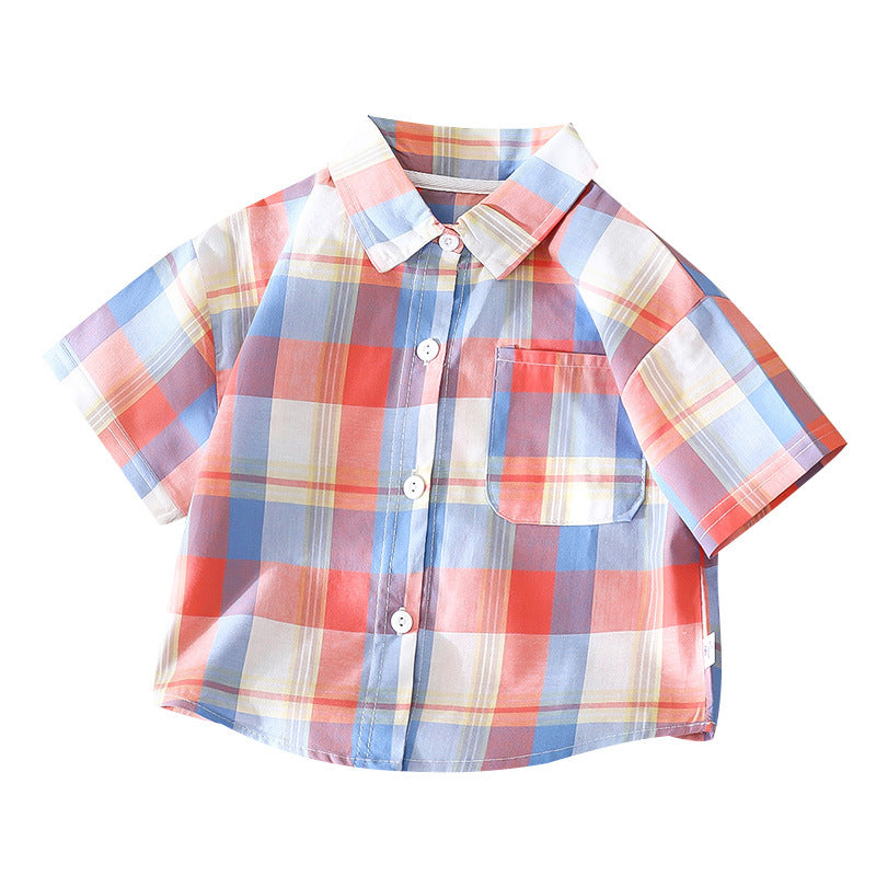 Kids' shirts: new  styles for boys - stylish cotton plaid shirts for spring and autumn. fashionable turn-down collar cardigans for toddlers and young children