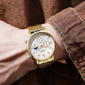 Men's mesh strap silicone quartz watch - korean style fashion luminous dial - wholesale white