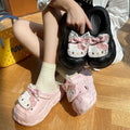 Cute cartoon hello kitty clogs - fairy style outdoor summer thick sole height increasing non-slip "stomping on clouds" beach closed-toe slippers