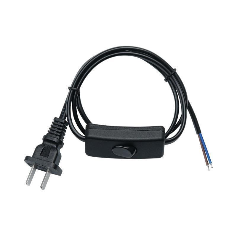 Wholesale tail peeling tin pure copper two-core plug with 303 switch electrical appliance desk lamp national standard two-plug power cord